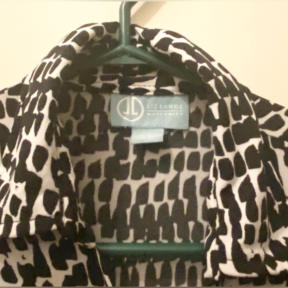 Black and white small maternity wrap around dress from LIZ LANGE - Picture 4 of 6